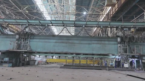 Box Beam Automatic Welding Machine. H Beam Gantry Saw Welding Machine. Sub Arc Stock Footage 321431928