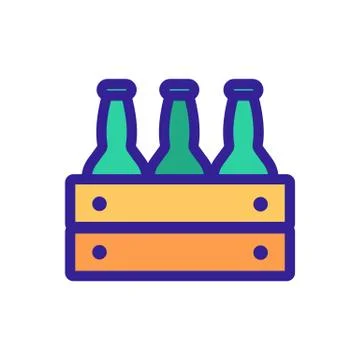 A box of beer icon vector. Isolated contour symbol illustration Illustration