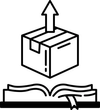 Box is being lifted up by a arrow Stock Illustration