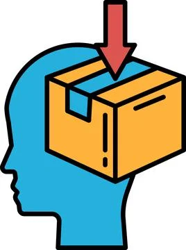 A box is being lifted off of a person's head 스톡 일러스트