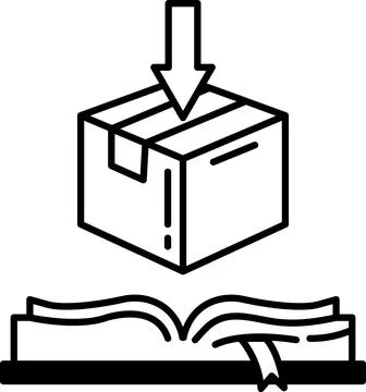Box is being opened and the contents are being pulled out Stock Illustration