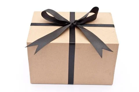 Box with black bow Stock Photos