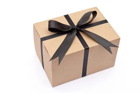 Box with black bow Stock Photos