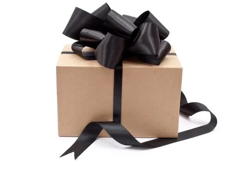 Box with black bow Stock Photos