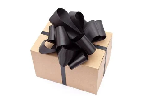 Box with black bow Stock Photos