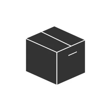 Box black shape icon. Closed box Stock Illustration