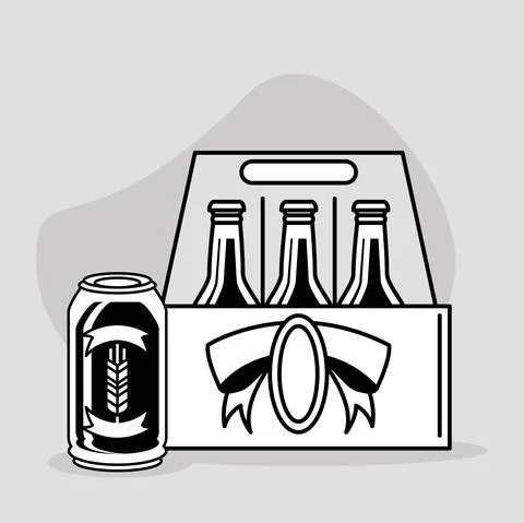 Box of bottles of beer Stock Illustration