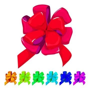 Box bow ribbon cartoon vector graphic Stock Illustration