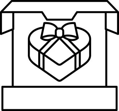 A box with a bow on top of it and a heart inside 库存插图