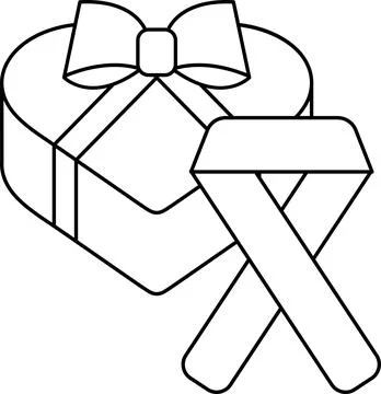 A box with a bow on top of it and a ribbon next to it イラスト素材