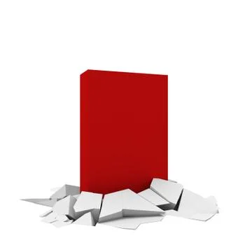 Box break through ground Stock Illustration