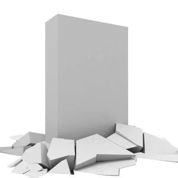 Box break through ground Stock Illustration