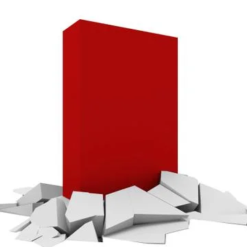 Box break through ground Stock-Illustration