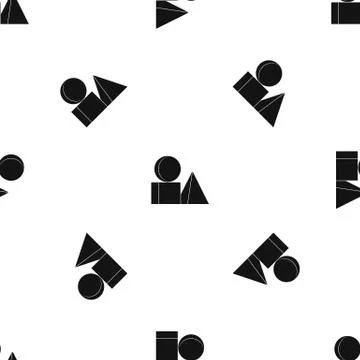 Box of bricks pattern seamless black 스톡 일러스트