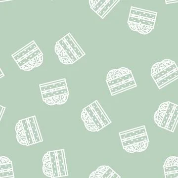 Box cabbage line vector seamless pattern Ilustración de archivo