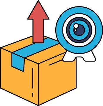 A box with a camera on top of it Stock Illustration