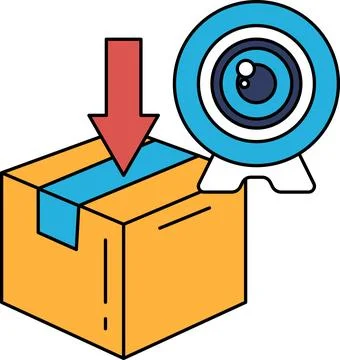 A box with a camera on top of it Stock Illustration