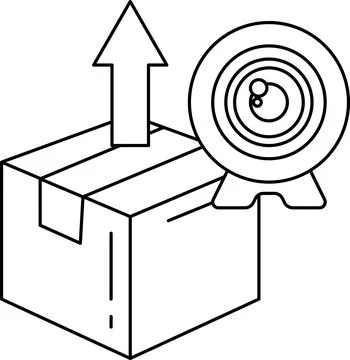A box with a camera on top of it Illustrazione stock