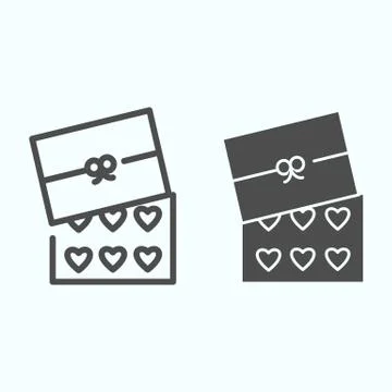 Box of candies line and solid icon. Chocolate box vector illustration isolated 스톡 일러스트