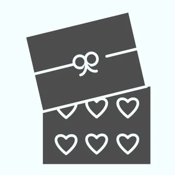 Box of candies solid icon. Chocolate box vector illustration isolated on white 스톡 일러스트