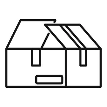 Box cardboard icon outline vector. Carton delivery Stock Illustration