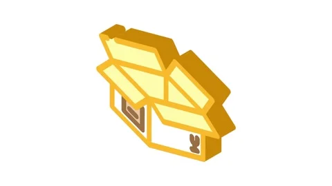 Box cardboard packaging isometric icon animation Stock Footage 327282986