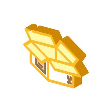 Box cardboard packaging isometric icon vector illustration Stock Illustration