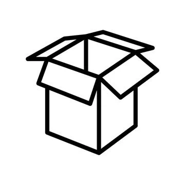 Box cardboard packaging line icon vector illustration Stock Illustration