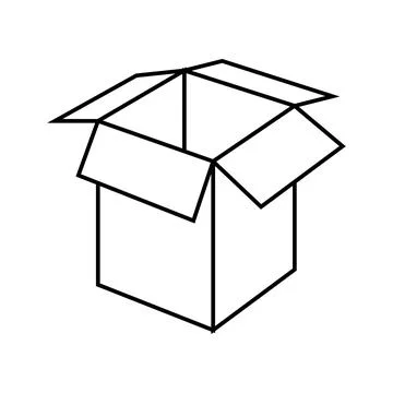 Box cardboard packaging line icon vector illustration Stock Illustration