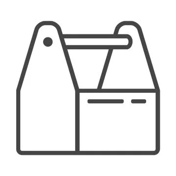 Box carpentry tool toolbox line icon on white background Stock Illustration