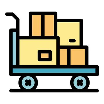 Box cart icon vector flat Illustrazione stock