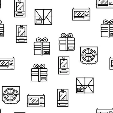 Box Carton Container Vector Seamless Pattern Illustrazione stock
