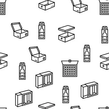 Box Carton Container Vector Seamless Pattern 스톡 일러스트