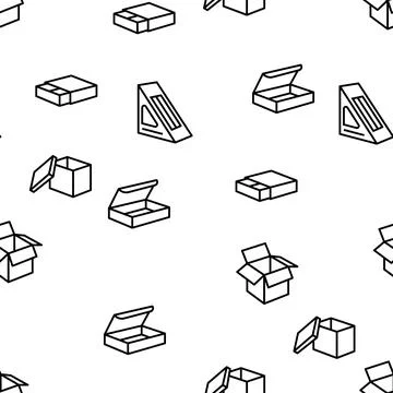 Box Carton Container Vector Seamless Pattern 스톡 일러스트