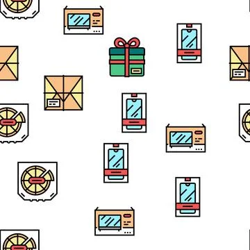 Box Carton Container Vector Seamless Pattern Illustrazione stock