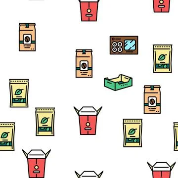 Box Carton Container Vector Seamless Pattern Illustrazione stock