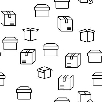 Box Carton Package Vector Seamless Pattern Illustrazione stock