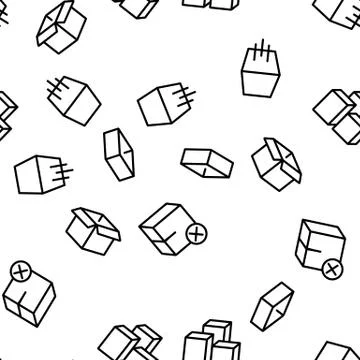 Box Carton Package Vector Seamless Pattern Stock Illustration