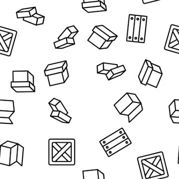 Box Carton Package Vector Seamless Pattern Illustrazione stock