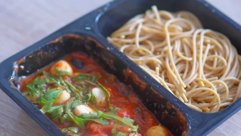 Box catering in 4k slow motion 60fps 스톡 동영상 155339045