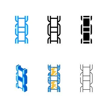 Box chain color icon multipack vector イラスト素材
