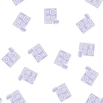Box characteristics presentation glyph seamless pattern Stock Illustration