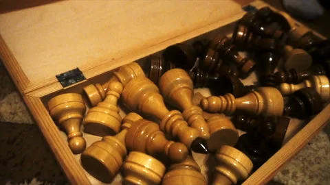 A box of chess,slow motion Stock-Footage 85602257