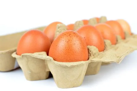 Box of Chicken Eggs Stock Photos