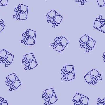 Box chicken fried line seamless pattern Stock Illustration