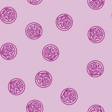 Box chicken fried line vector seamless pattern Stock Illustration