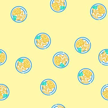 Box chicken fried vector seamless pattern Stock Illustration