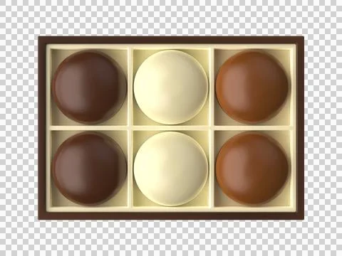 Box with chocolate coated marshmallows Stock Illustration