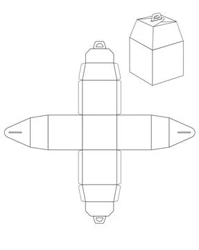 Box for chocolates or a gift - vector drawing for self-production. DIY bonbonnie 스톡 일러스트
