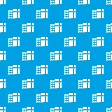 Box with chocolates pattern seamless blue イラスト素材